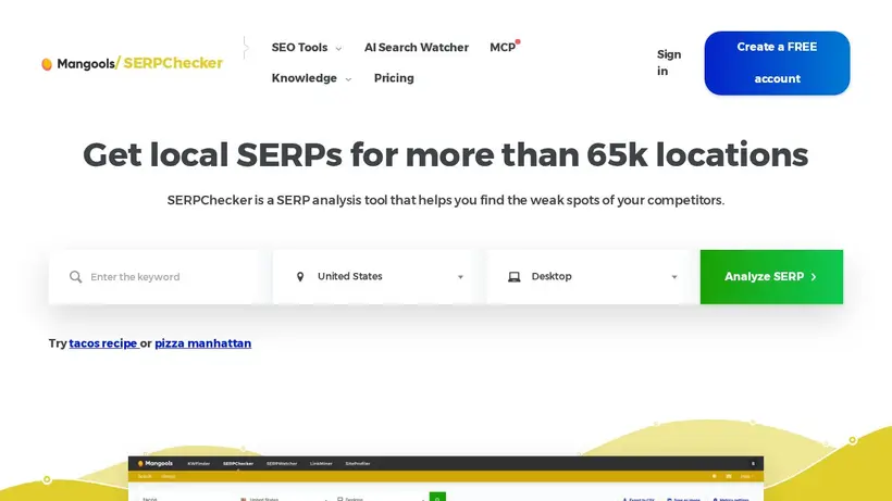 SERPChecker homepage screenshot