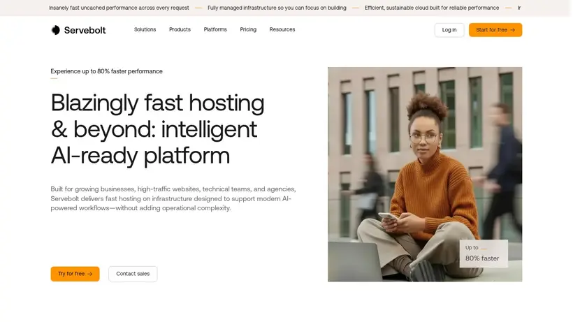 Servebolt homepage screenshot