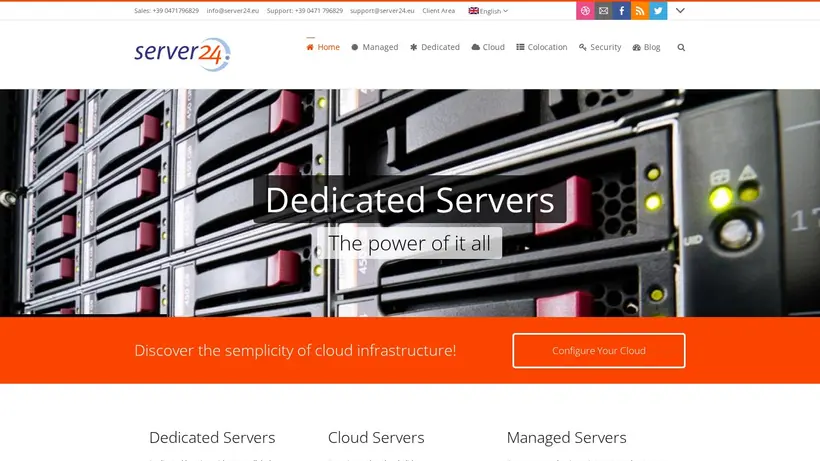 Server 24 homepage screenshot