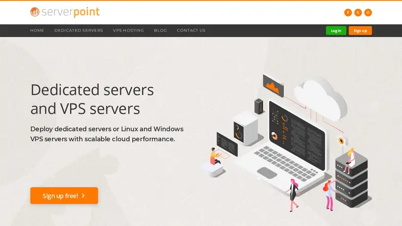 Server Point homepage screenshot
