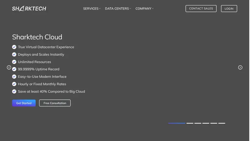 Shark Tech homepage screenshot