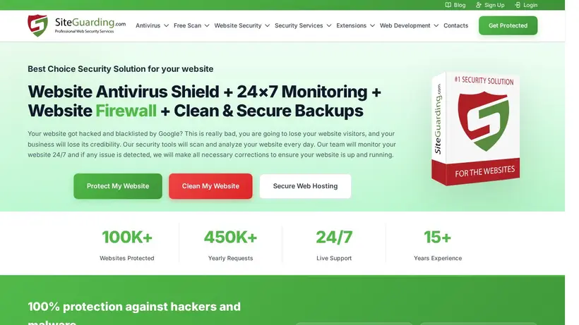 Site Guarding homepage screenshot