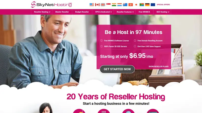 SkyNethosting homepage screenshot