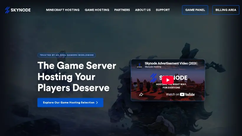 Skynode homepage screenshot