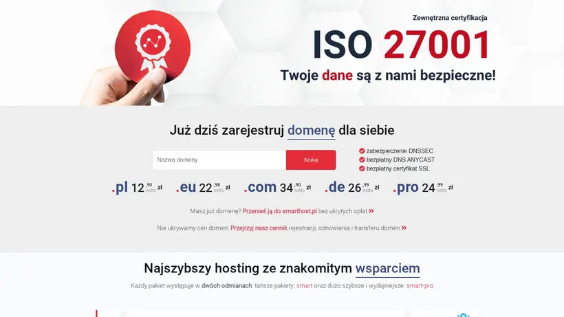SmartHost.pl homepage screenshot