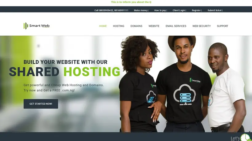 SmartWeb Nigeria homepage screenshot