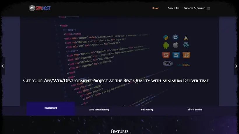 SMV Host homepage screenshot