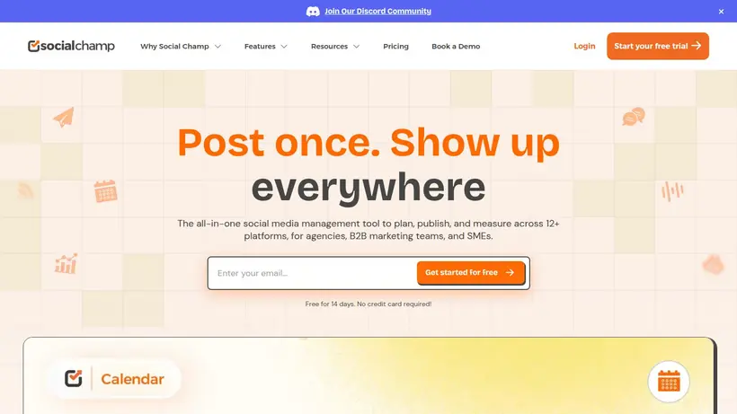 Social Champ homepage screenshot