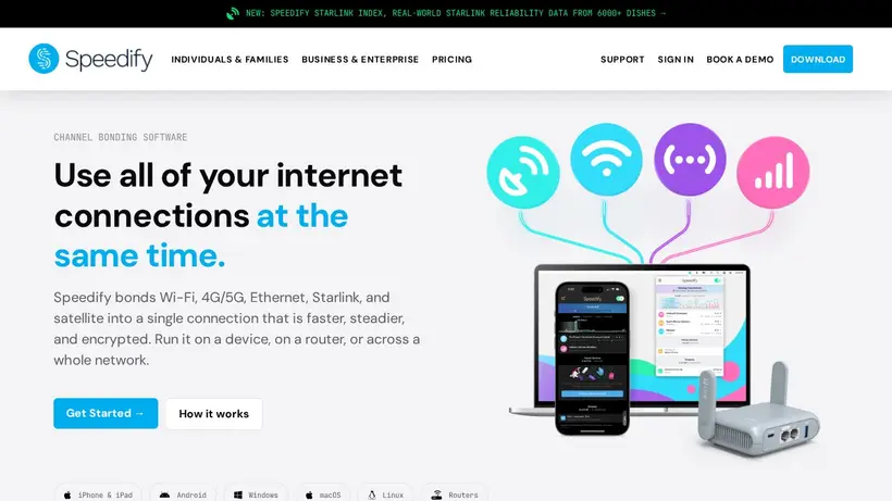 Speedify homepage screenshot