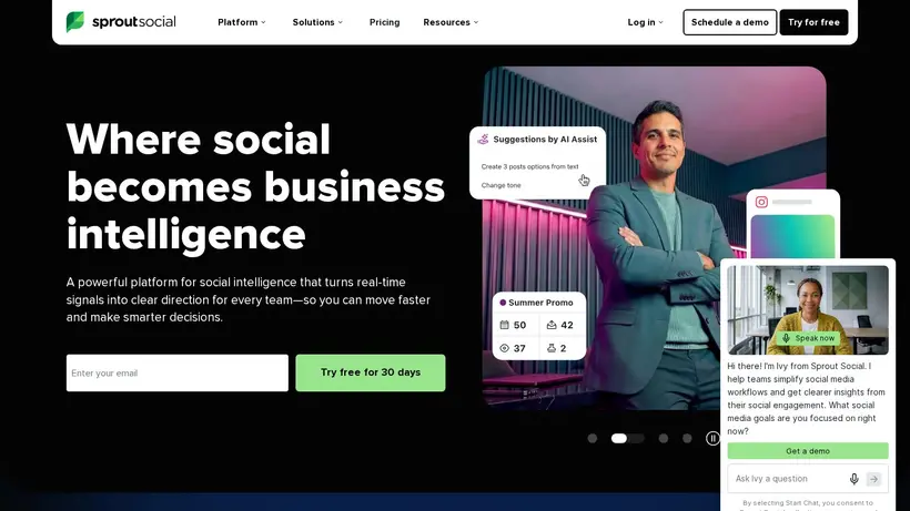 Sprout Social homepage screenshot