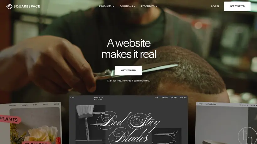 Squarespace homepage screenshot
