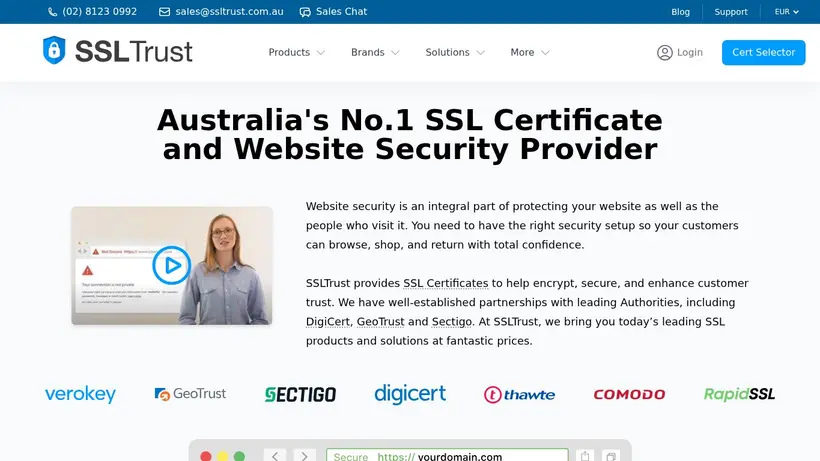 SSLTrust.com.au homepage screenshot