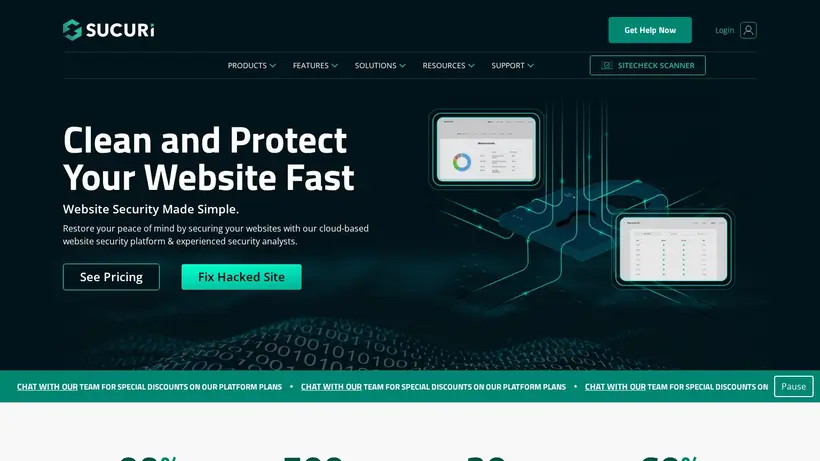 Sucuri homepage screenshot
