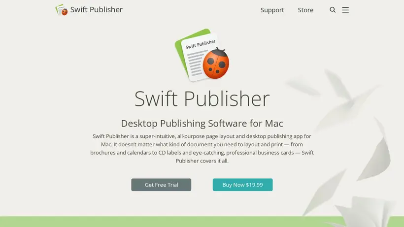 Swift Publisher homepage screenshot