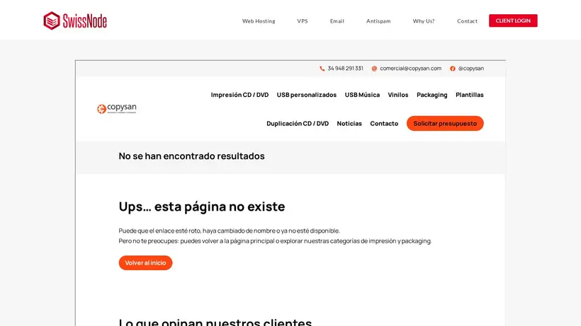 Swiss Node homepage screenshot