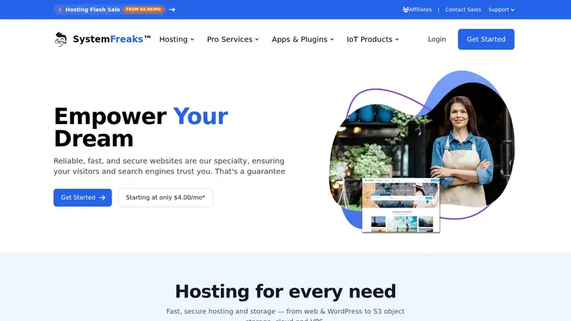 System Freaks homepage screenshot