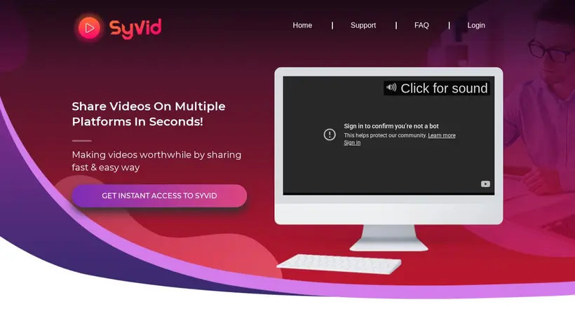 Sy Vid homepage screenshot