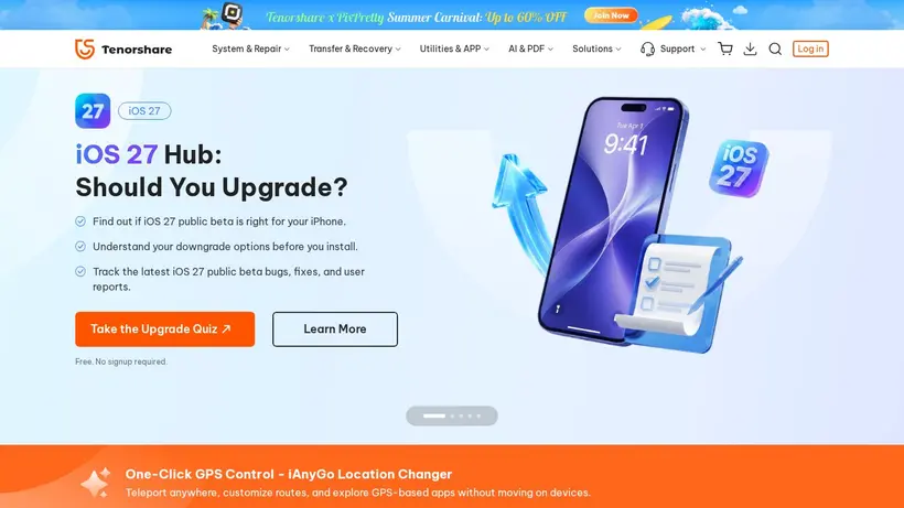 TenorShare homepage screenshot