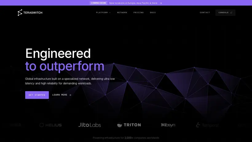 Tera Switch homepage screenshot