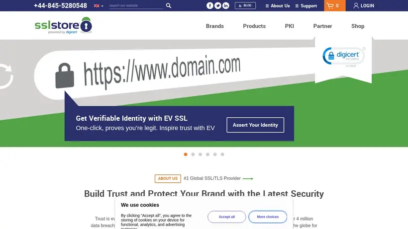 The SSL Store UK homepage screenshot
