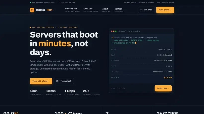 Thomas Host homepage screenshot