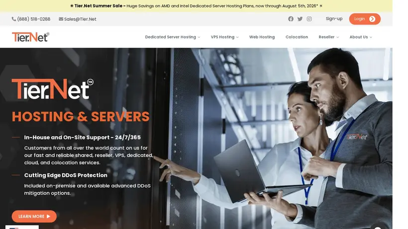 Tier homepage screenshot