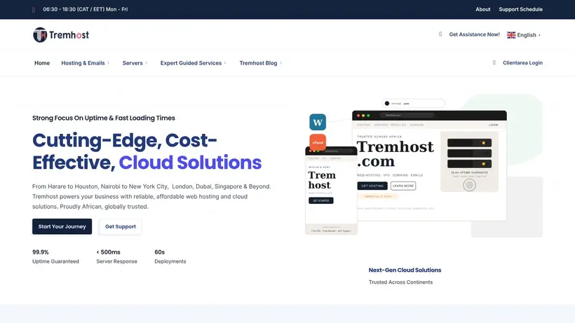 Trem Host homepage screenshot
