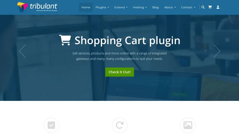 Tribulant homepage screenshot