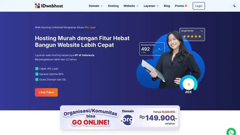 Unlimited.id homepage screenshot