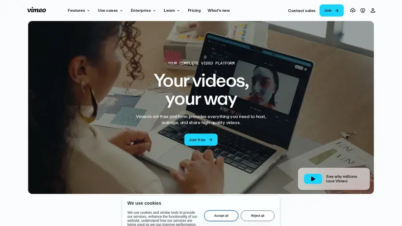 Vimeo homepage screenshot