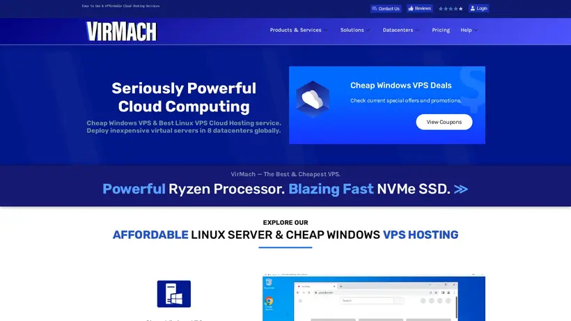 VirMach homepage screenshot