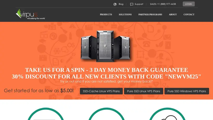 Virpus homepage screenshot