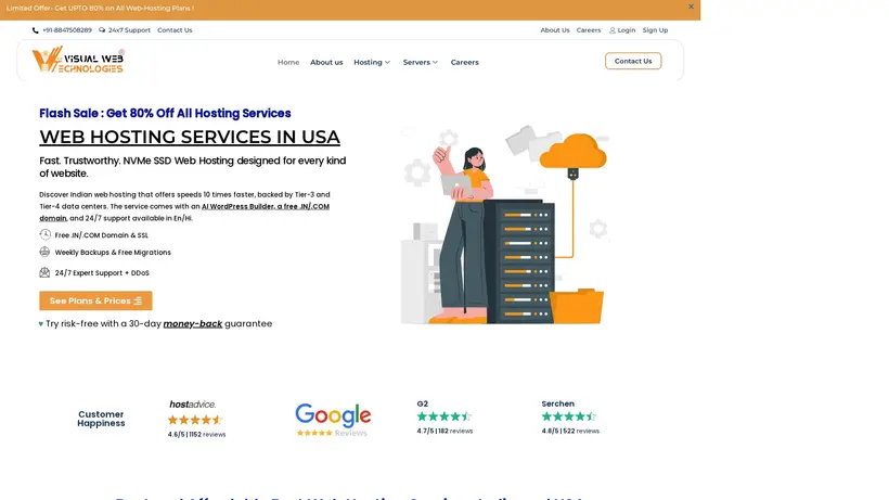 Visual Web Technologies homepage screenshot