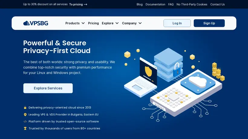 VPSBG EU homepage screenshot