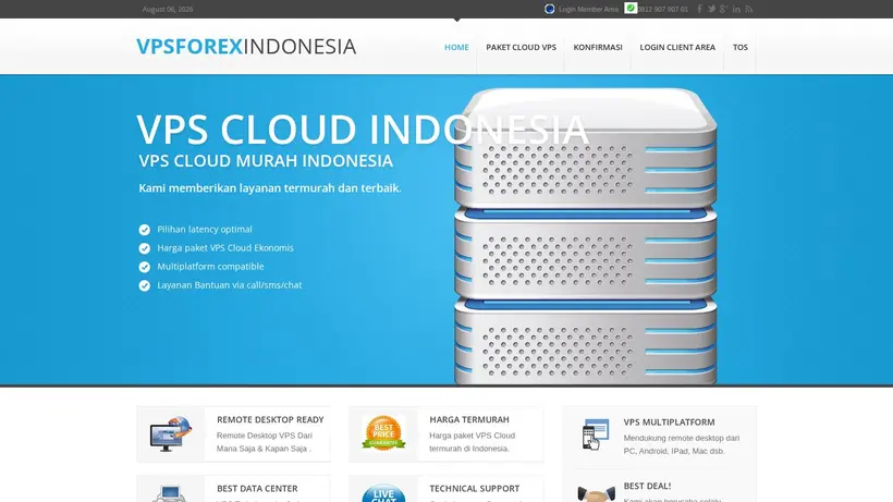 VPS Forex Indonesia homepage screenshot