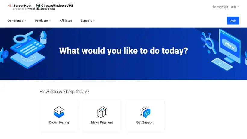 VPSHostingService homepage screenshot