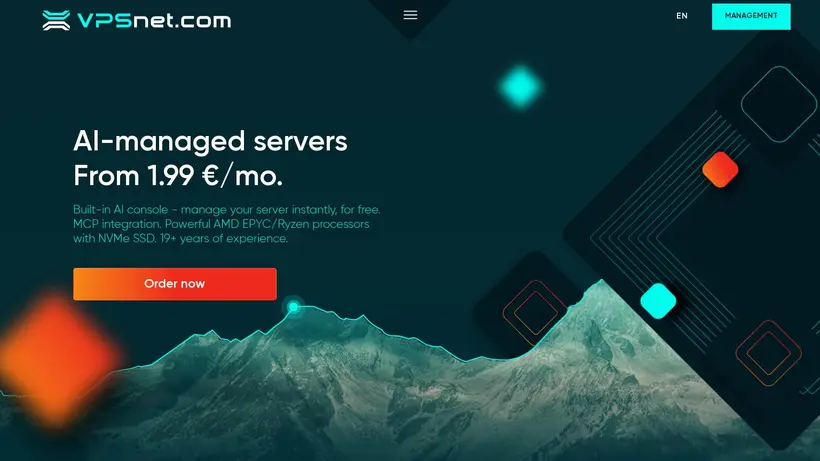 VPSnet homepage screenshot
