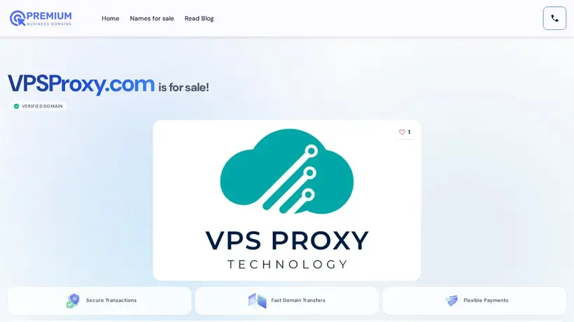 VPS Proxy homepage screenshot
