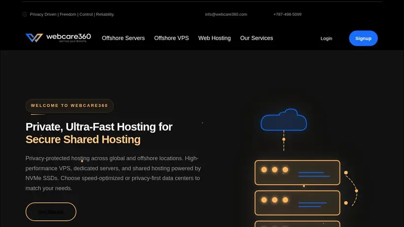 WebCare360 homepage screenshot