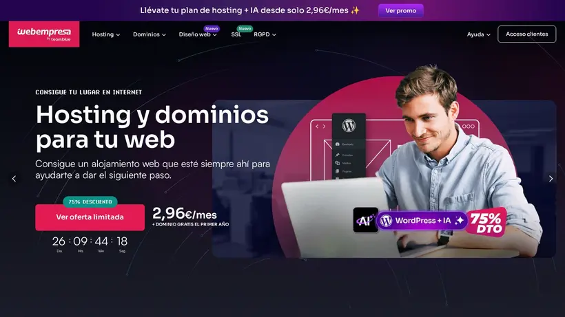 Web Empresa homepage screenshot