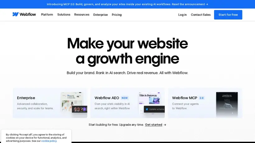 Web Flow homepage screenshot