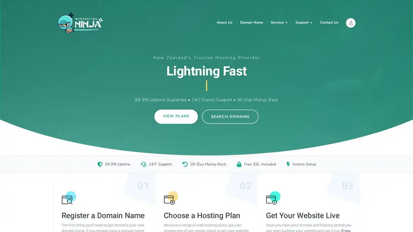 WebHosting.ninja homepage screenshot