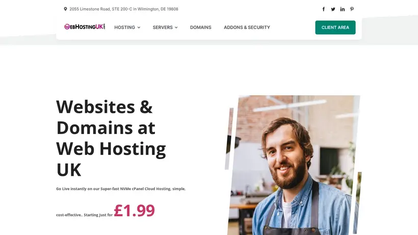 Web Hosting UK homepage screenshot