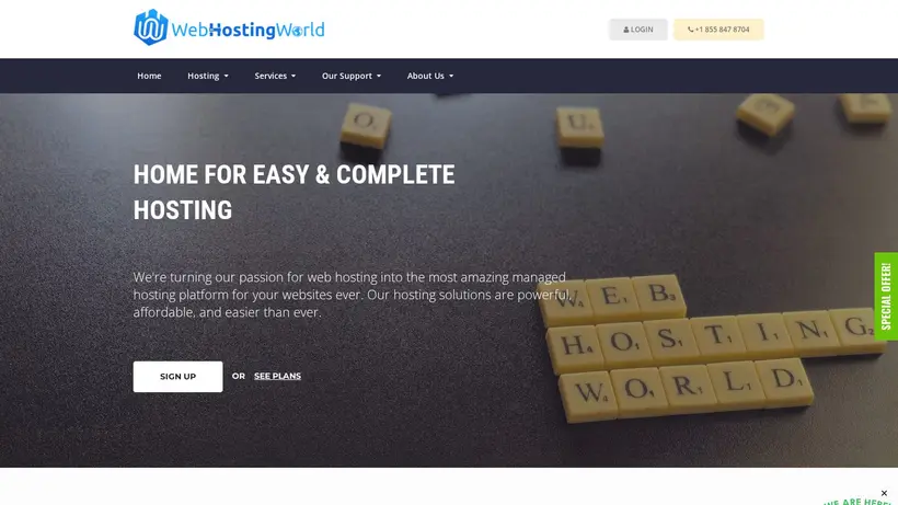 WebHostingWorld homepage screenshot