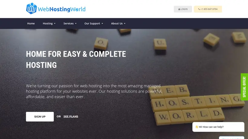 WebHostingWorld homepage screenshot