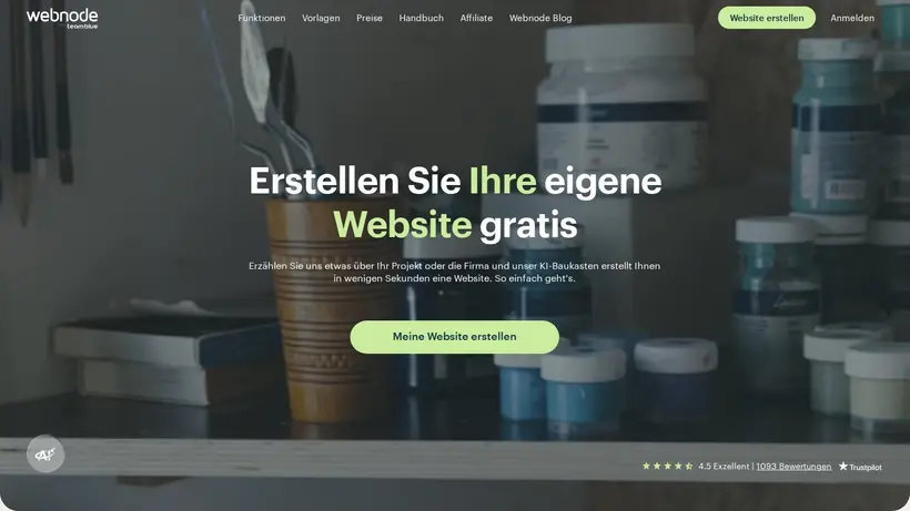 WebNode.at homepage screenshot