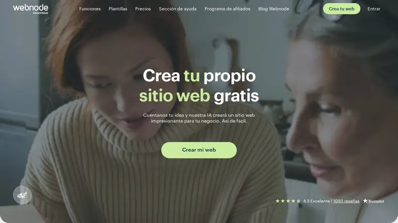 WebNode.es homepage screenshot