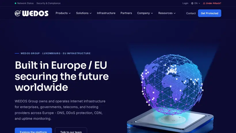 Wedos homepage screenshot
