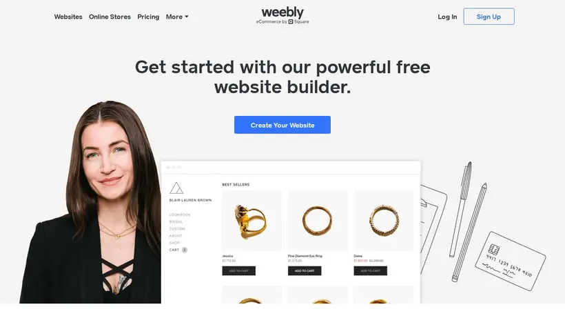 Weebly homepage screenshot