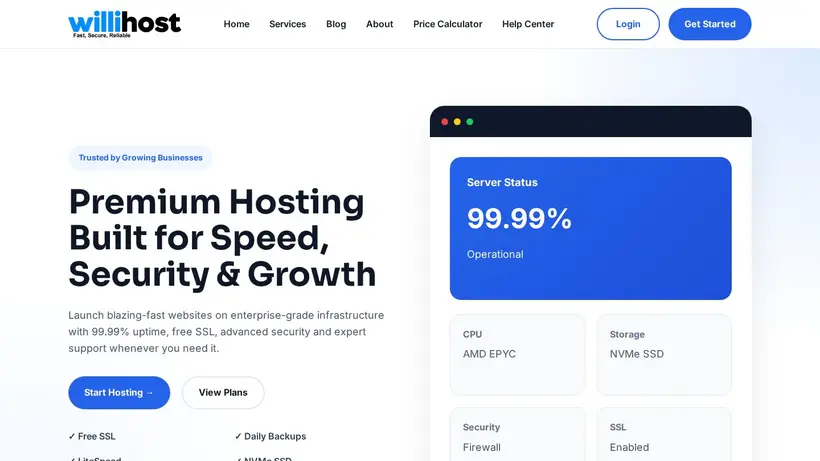 Willi Host homepage screenshot